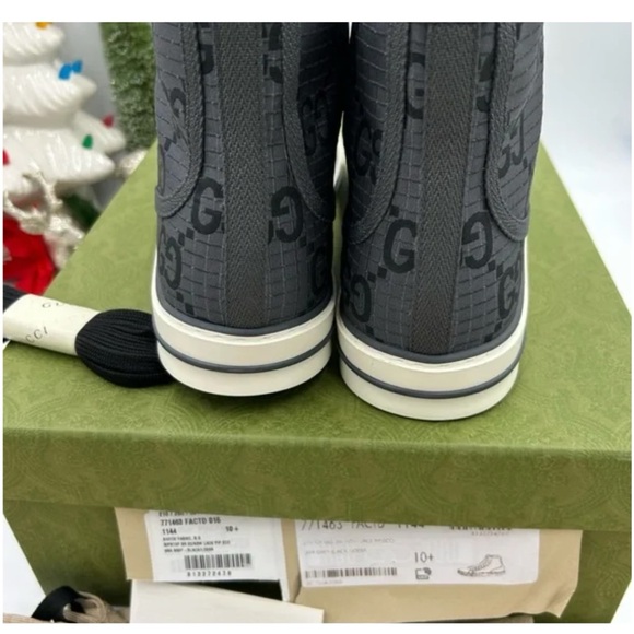Gucci Men's 1977 tennis High-Top Sneakers size 10.5 made in Italy - Picture 5 of 8